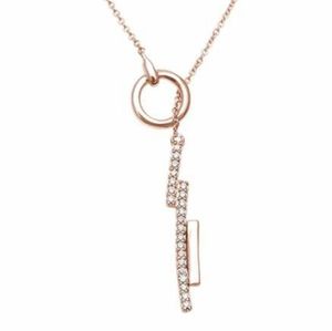 .13ct 14kt rose gold modern trendy drop pendant